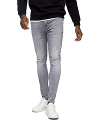 Topman Ripped Spray On Skinny Fit Jeans