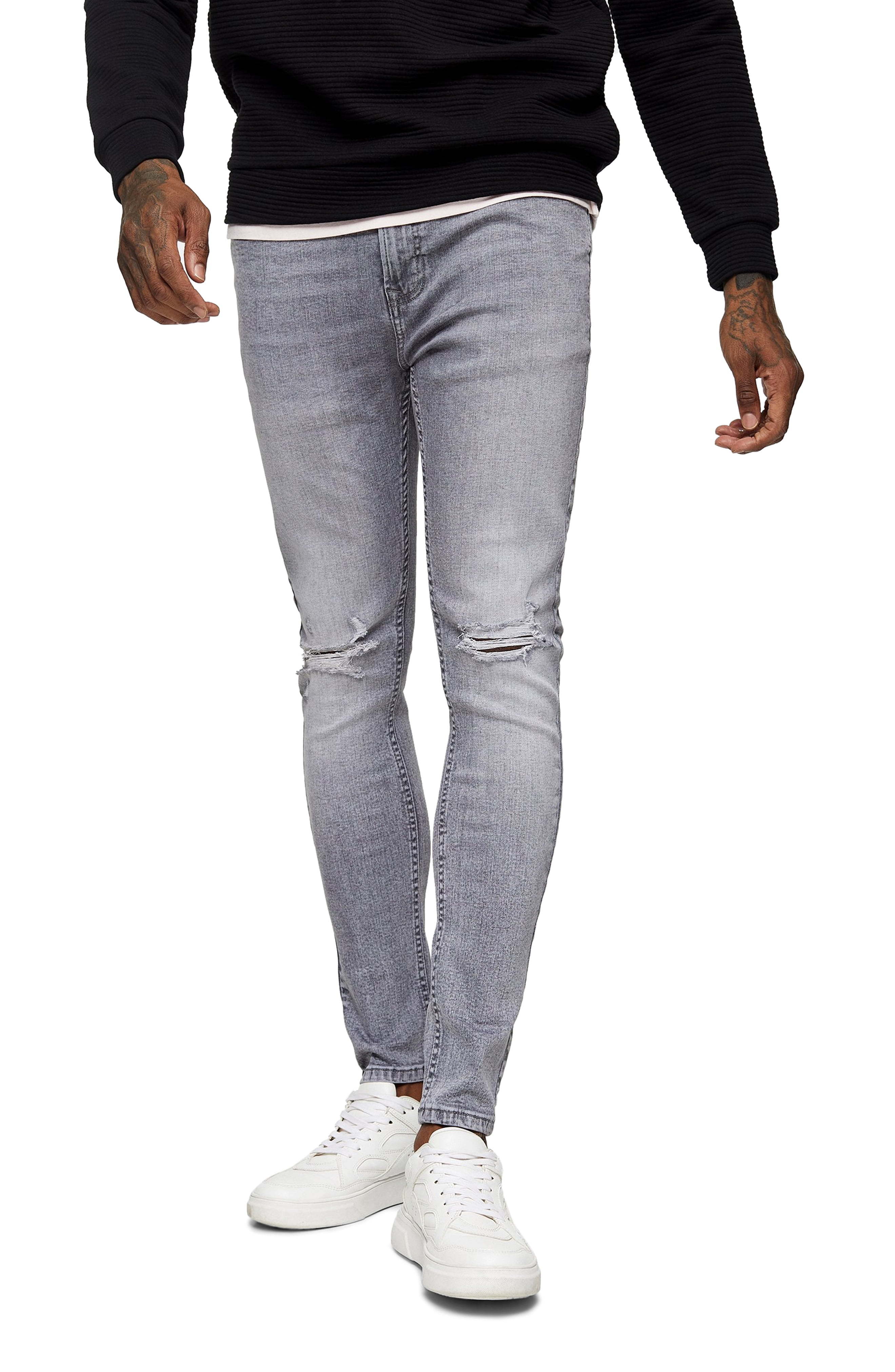 Topman Ripped Spray On Skinny Fit Jeans 65 Nordstrom Lookastic