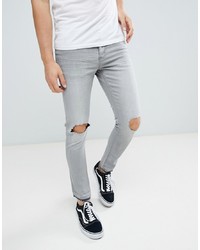skinny grey ripped jeans