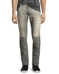 Diesel Thavar 084dv Distressed Skinny Jeans Gray