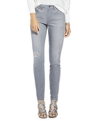 Two By Vince Camuto Destroyed Five Pocket Skinny Jean  Grey