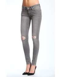 Mavi Jeans Serena Petite Super Skinny In Grey Ripped
