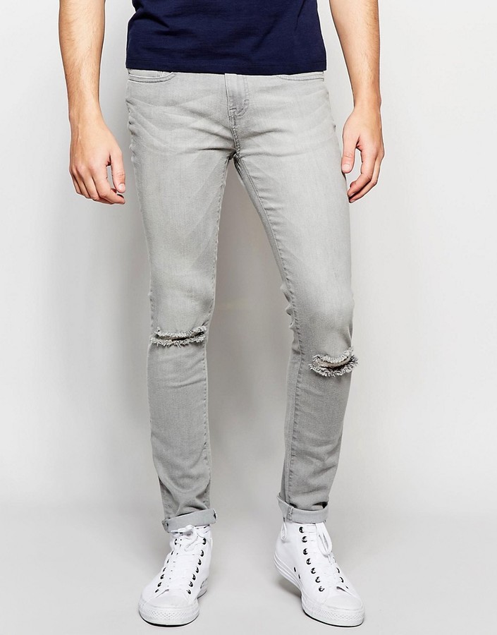 skinny light grey jeans