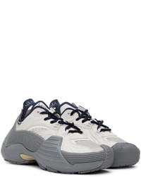 Lanvin Gray Navy Flash X Sneakers