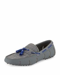 Grey Rubber Tassel Loafers