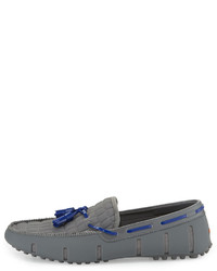 Swims Rubber Tassel Loafer With Faux Croc Trim Gray