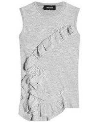 Dsquared2 Cotton Tank With Ruffle