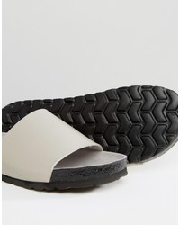 Asos Slider Sandals In Gray