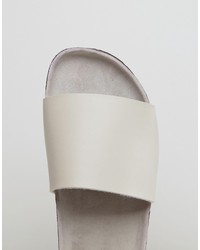 Asos Slider Sandals In Gray
