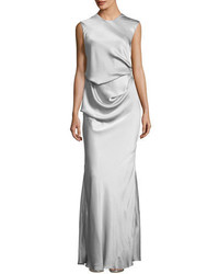 Camilla And Marc Grazia Draped Sleeveless Evening Gown
