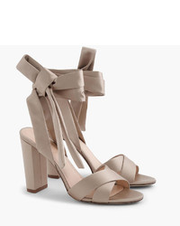 J.Crew Satin Sandals With Ankle Wraps