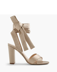 J.Crew Satin Sandals With Ankle Wraps