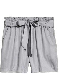 Grey Satin Shorts