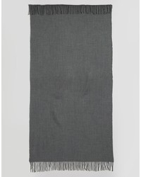 Asos Brand Woven Blanket Scarf In Grey Marl