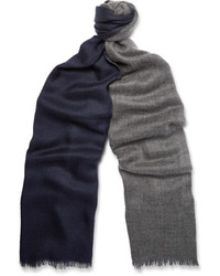 Duo Two Tone Cashmere And Silk Blend Scarf