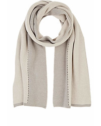 Barneys New York Leather Stitched Colorblocked Cashmere Scarf