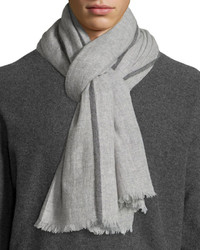 NM Exclusive Nm Cashmere Side Tipped Scarf Wgift Box Light Gray