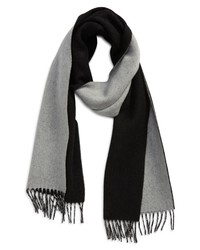 Nordstrom Two Tone Cashmere Fringe Scarf In Black Combo At