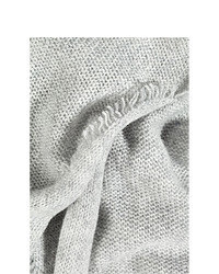 Polo Ralph Lauren Waffle Cashmere Wool Scarf In Light Grey