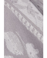 Alexander McQueen Wool Jacquard Wrap Gray