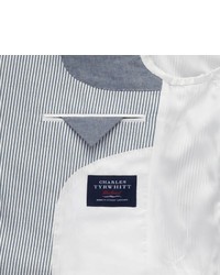 Charles Tyrwhitt Blue And White Stripe Seersucker Classic Fit Jacket