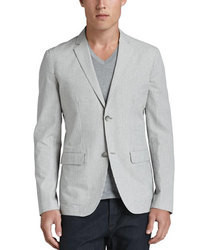 Theory Two Button Seersucker Jacket Gray
