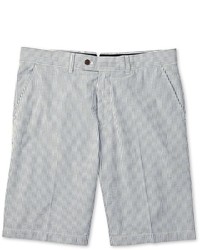 Charles Tyrwhitt Blue And White Seersucker Classic Fit Shorts