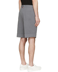 Moncler Gamme Bleu Grey Seersucker Shorts