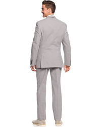 Bar Iii Suit Grey Tonal Seersucker Slim Fit