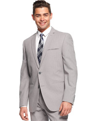 Bar Iii Suit Grey Tonal Seersucker Slim Fit