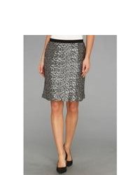 Grey Sequin Pencil Skirt