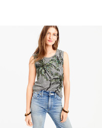 J.Crew Muscle Tank Top With Sequin Palm Trees