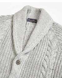 Brooks Brothers Cable Knit Shawl Collar Cardigan