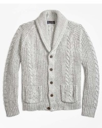 Brooks Brothers Cable Knit Shawl Collar Cardigan