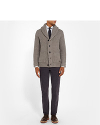 Burberry London Slim Fit Shawl Collar Wool And Cashmere Blend Cardigan