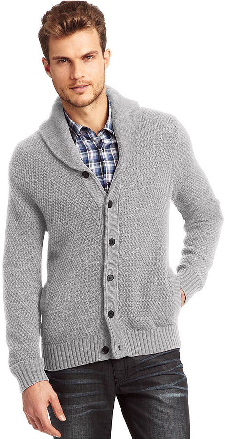 Kenneth Cole New York Sweater Long Sleeve Shawl Collar Cardigan ...