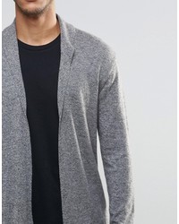 Asos Open Shawl Cardi In Merino Wool Mix