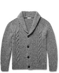 Etro Shawl Collar Cable Knit Wool And Cashmere Blend Cardigan