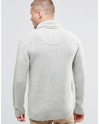 Brave Soul Shawl Neck Cardigan In Cable Knit