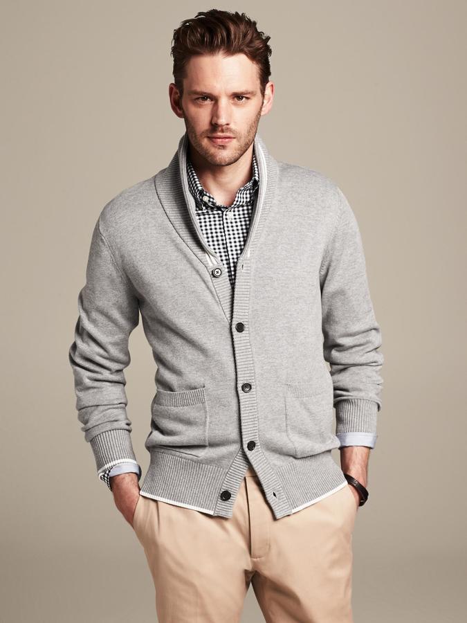 In Person:  Essentials Shawl Collar Cardigan Review + How Does It  Stack Up Against a $150 Banana Republic Option? · Primer