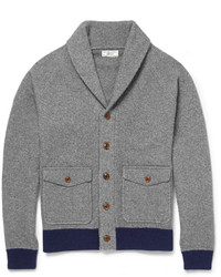 J.Crew Wallace Barnes Suede Elbow Patch Wool Blend Cardigan