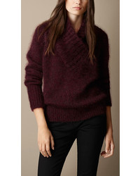 Burberry Brit Brushed Mohair Blend Shawl Collar Sweater