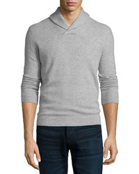 Theory Lauben Cashmere Long Sleeve Sweater Light Gray