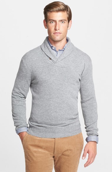 Polo Ralph Lauren Shawl Merino Wool Sweater, $165 | Nordstrom | Lookastic