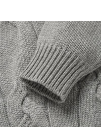 Loro Piana Snowfall Shawl Collar Cable Knit Baby Cashmere Sweater
