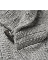 Loro Piana Snowfall Shawl Collar Cable Knit Baby Cashmere Sweater