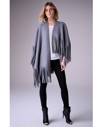 Burberry London Felted Wool Cashmere Blend Poncho Wrap