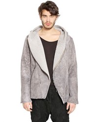 Giorgio Brato Marble Effect Hooded Shearling Jacket