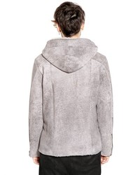 Giorgio Brato Marble Effect Hooded Shearling Jacket