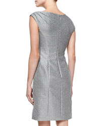 Kay Unger New York Cap Sleeve Textured Sheath Dress